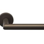 Deurklink Luke op ronde rozet brons