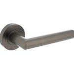 Intersteel enkele deurklink rechts Bastian op ronde rozet antraciet grijs