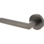 Intersteel enkele deurklink links Bastian op ronde rozet antraciet grijs