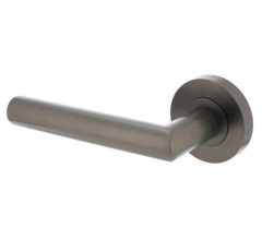 Intersteel enkele deurklink links Bastian op ronde rozet antraciet grijs
