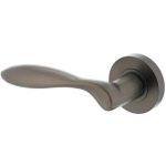 Intersteel enkele deurklink links George op ronde rozet antraciet grijs
