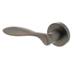 Intersteel enkele deurklink links George op ronde rozet antraciet grijs