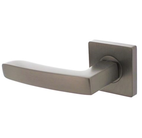 Intersteel enkele deurklink links Hera op vierkant rozet antraciet grijs