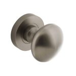Intersteel knop vast op ronde rozet antraciet grijs