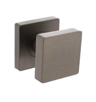 Intersteel knop vierkant vast op rozet antraciet grijs