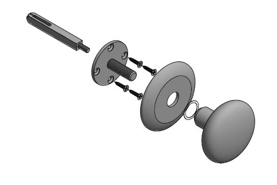 Voordeurknop BASIC LB65V Vast op Rozet Donker brons - Afbeelding 3
