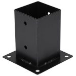 Starx Paalhouder op plaat 92x92 mm zwart