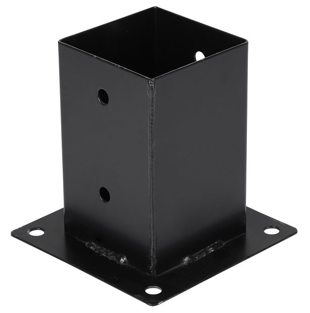 Starx Paalhouder op plaat 92x92 mm zwart