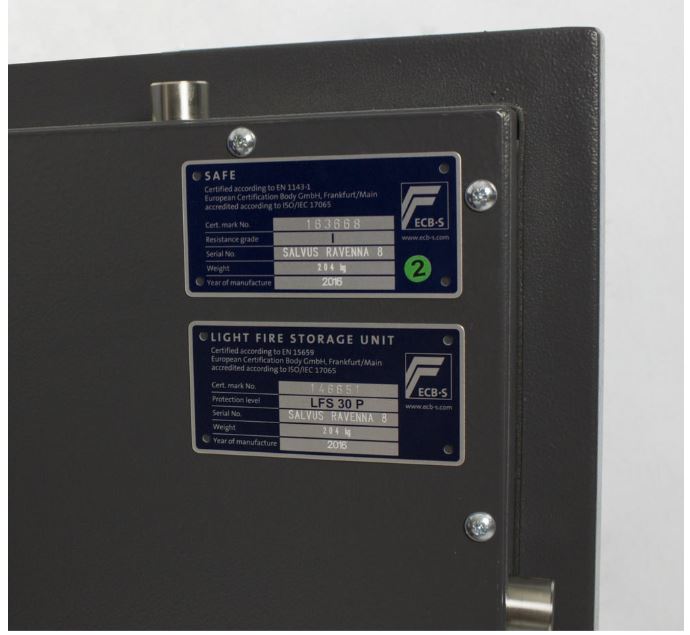 Salvus Ravenna 8 Inbraak- en brandwerende kluis - Afbeelding 3