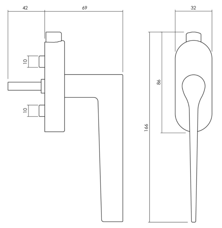 Olivari raamkruk Lama L afsluitbaar rvs mat titaan PVD - Afbeelding 2