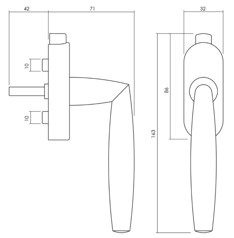 Olivari raamkruk Aurelia afsluitbaar nikkel titaan PVD - Afbeelding 2