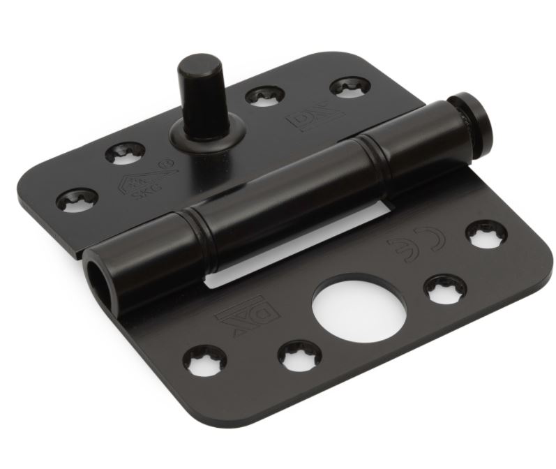 Glijlagerscharnier Doorgezet Ronde Hoek 3 mm 89x89 mm SKG3 zwart gelakt