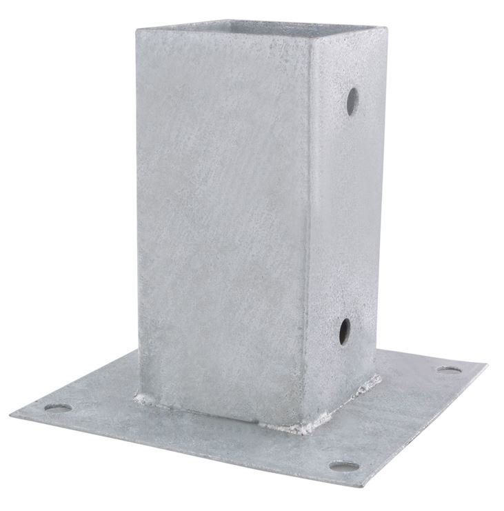 Starx Paalhouder op plaat 72x72 mm verzinkt