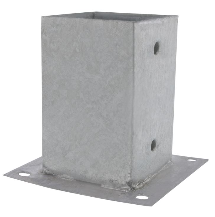 Starx Paalhouder op plaat 92x92 mm verzinkt
