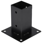 Starx Paalhouder op plaat 72x72 mm zwart