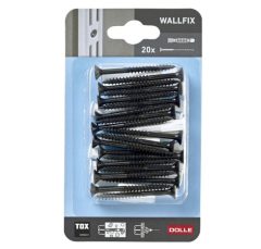 Set schroeven en pluggen voor wandrails zwart