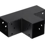 Starx paalverbinder 3-weg T-model 70x70 mm zwart