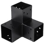 Starx paalverbinder 3-weg hoekmodel 70x70 mm zwart