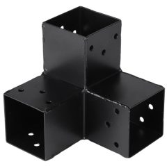 Starx paalverbinder 3-weg hoekmodel 70x70 mm zwart