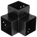 Starx paalverbinder 3-weg hoekmodel 90x90 mm zwart