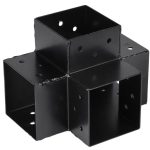 Starx paalverbinder 4-weg 90x90 mm zwart