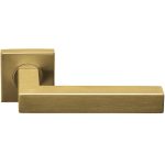 Deurklink Basis Vierkant op geveerd rozet PVD mat Goud