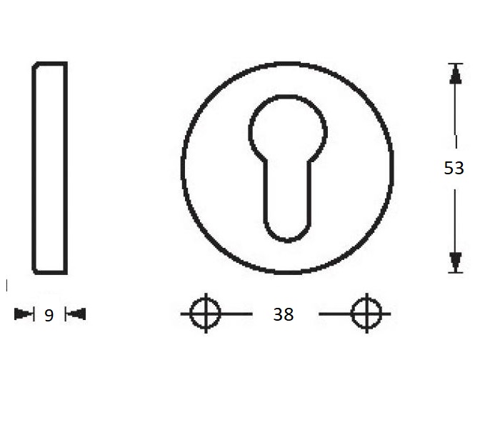 2 PC-plaatjes Rond ø53x9 mm zwart - Afbeelding 2