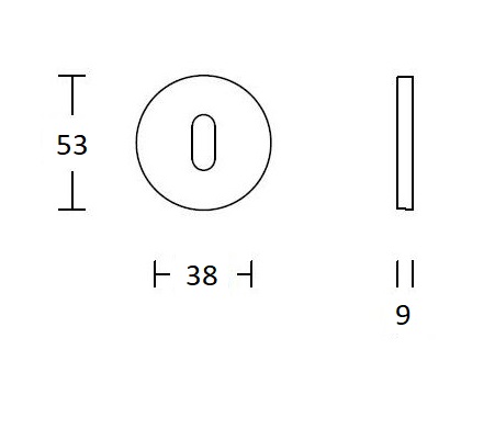 2 Sleutelplaatjes Rond ø53x9 mm zwart - Afbeelding 2