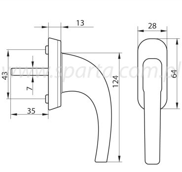 Draaikiepgarnituur Recht Model Aluminium Wit - Afbeelding 2