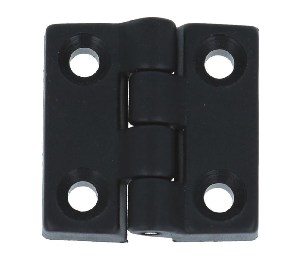 Opliggend kunststof scharnier PA 32x32 mm