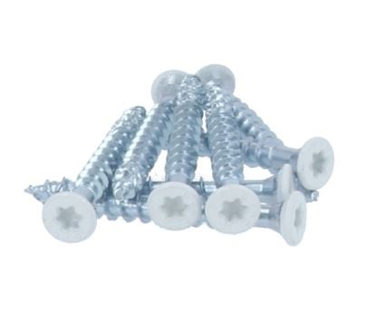 8 stuks Witte Schroeven Torx 4.5 x 40 mm