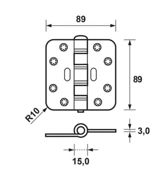 AXA Smart Easyfix Scharnier 89x89 mm wit gelakt - Afbeelding 2