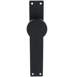 Recht Schild Met vaste knop Blind rvs mat zwart