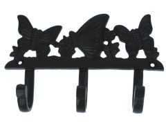 Kapstokrek Vlinder ijzer zwart