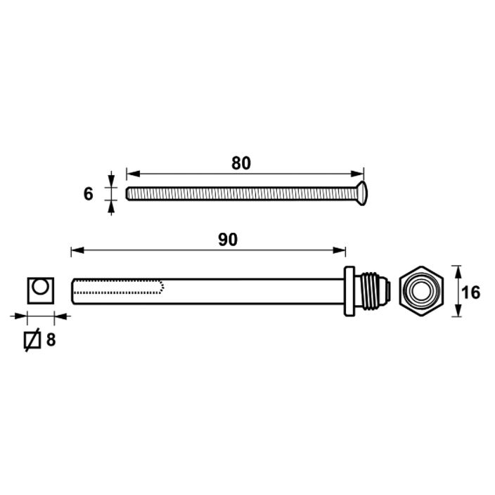 AXA Verleng set deurdikte 63-70 mm rvs - Afbeelding 2