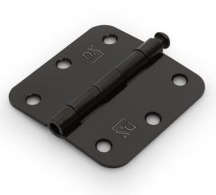 Scharnier met losse pen ronde hoeken 76x76 mm zwart gelakt