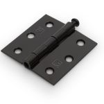 Scharnier met losse pen rechte hoeken 63X63 mm zwart gelakt