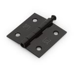 Scharnier met losse pen rechte hoeken 51X51 mm zwart gelakt