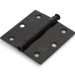 Scharnier met losse pen rechte hoeken 76X76 mm zwart gelakt