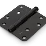 Scharnier met losse pen ronde hoeken 89x89 mm zwart gelakt