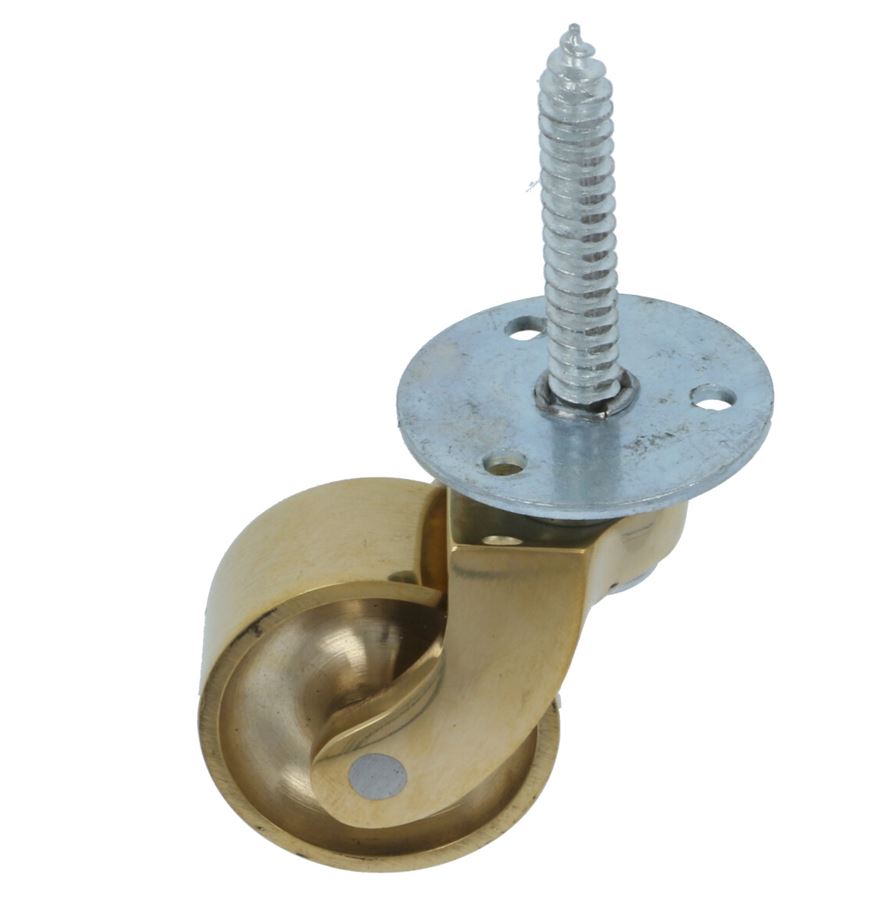 Messing wiel met schroef groot - Afbeelding 2