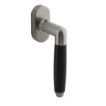 Intersteel Raamkruk Combinatie rvs/zwart op stalen ovale rozet rvs