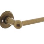 Intersteel deurklink L/L bol met rozet ø50x5mm messing getrommeld