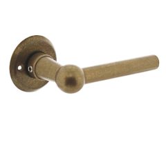 Intersteel deurklink L/L bol met rozet ø50x5mm messing getrommeld