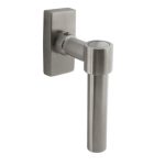 Intersteel Raamkruk L-vorm recht op stalen rechthoekige rozet rvs