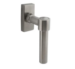 Intersteel Raamkruk L-vorm recht op stalen rechthoekige rozet rvs