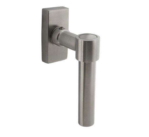 Intersteel Raamkruk L-vorm recht op stalen rechthoekige rozet rvs