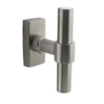 Intersteel Raamkruk T-vorm recht op stalen rechthoekige rozet rvs