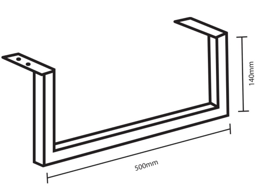 Differnz Handdoekdrager 50 x 14 cm Wit - Afbeelding 2