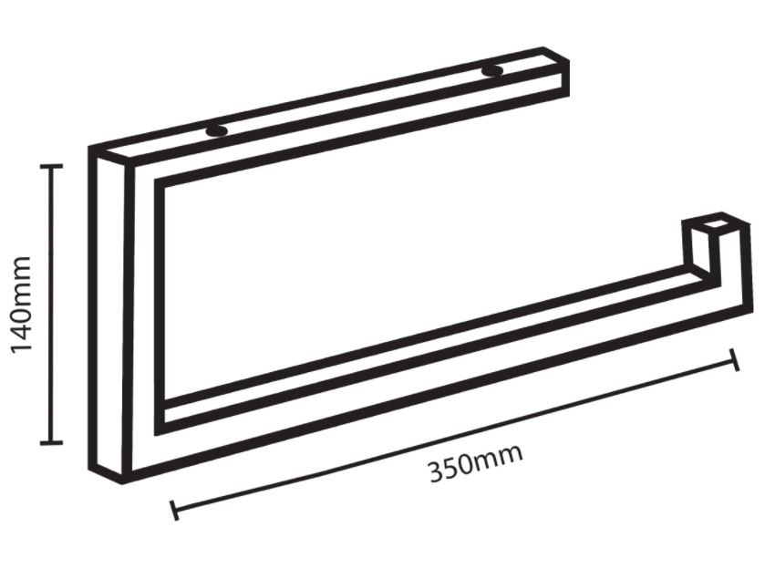 Differnz Handdoekdrager 35 x 14 cm mat chroom - Afbeelding 2